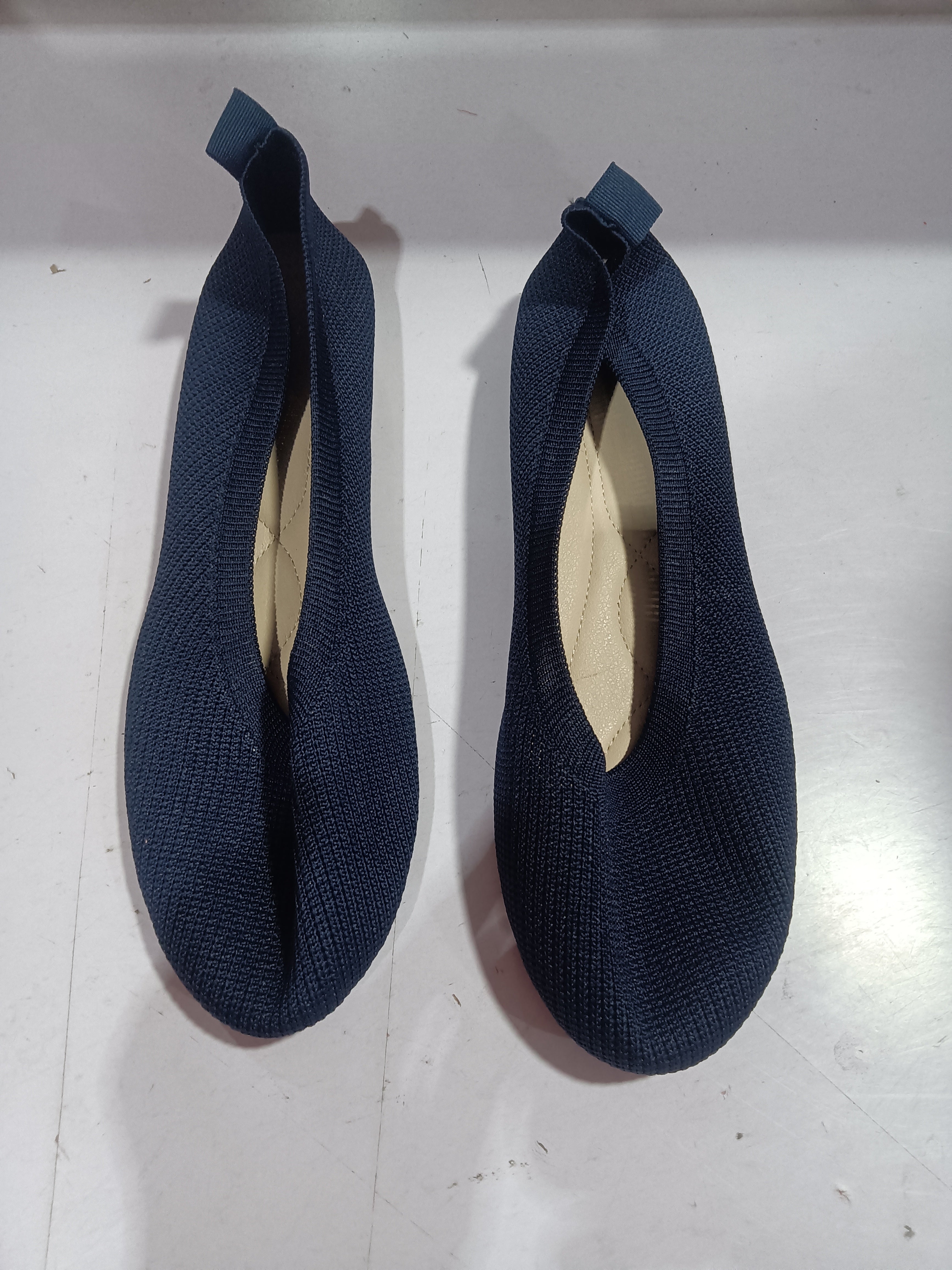 Round Toe Flats Shoes Casual Comfortable Soft Slip On Knit Mesh Shoes For Women See size chart under “more details”